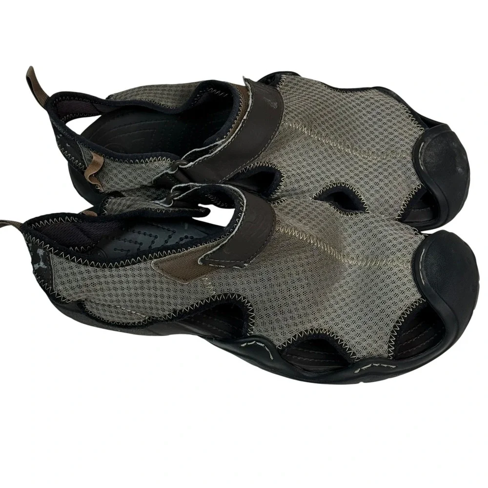 Crocs Swiftwater Mesh‎ Sandals Mens 12 Gray Black Water Shoes Hiking 15041